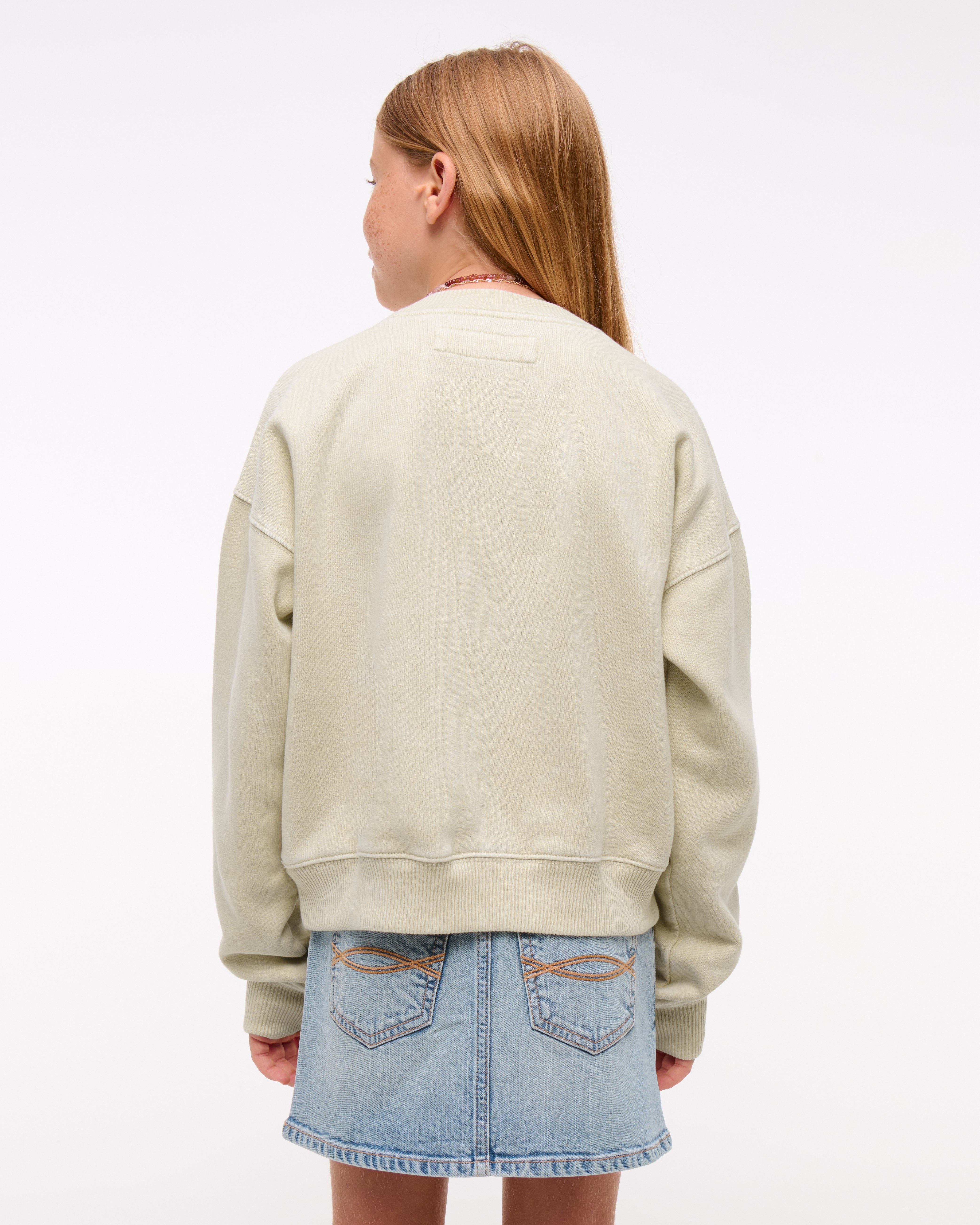 Abercrombie & Fitch Logo Crew Sweatshirt In Black