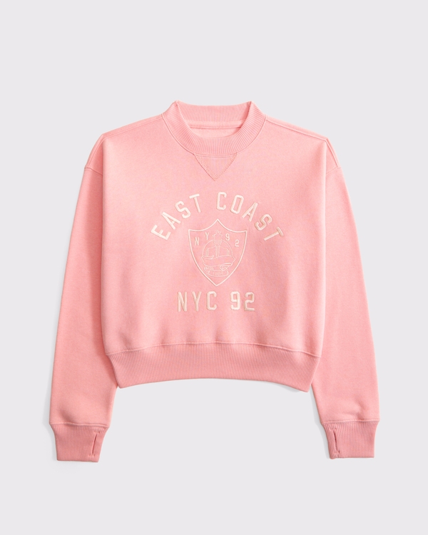 logo crew sweatshirt, Peach view 2