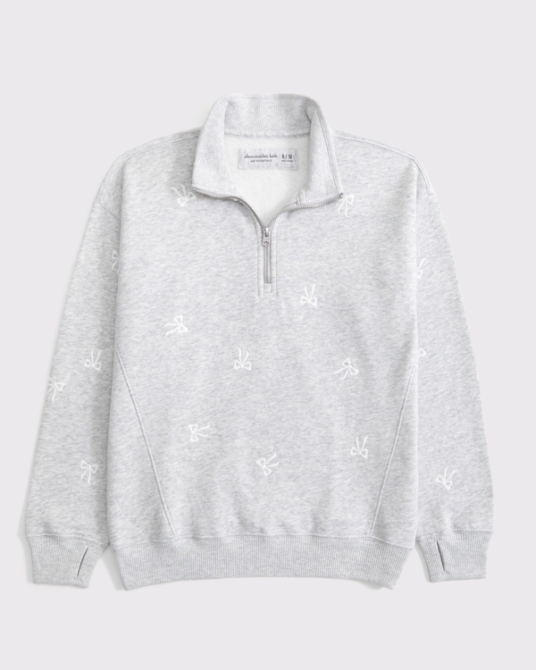 essential quarter-zip sweatshirt, Light Gray view 2
