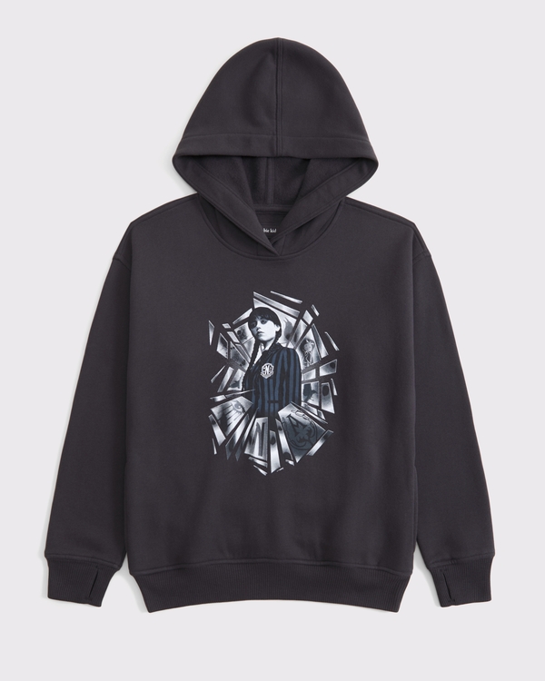 oversized wednesday graphic popover hoodie