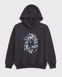 oversized wednesday graphic popover hoodie