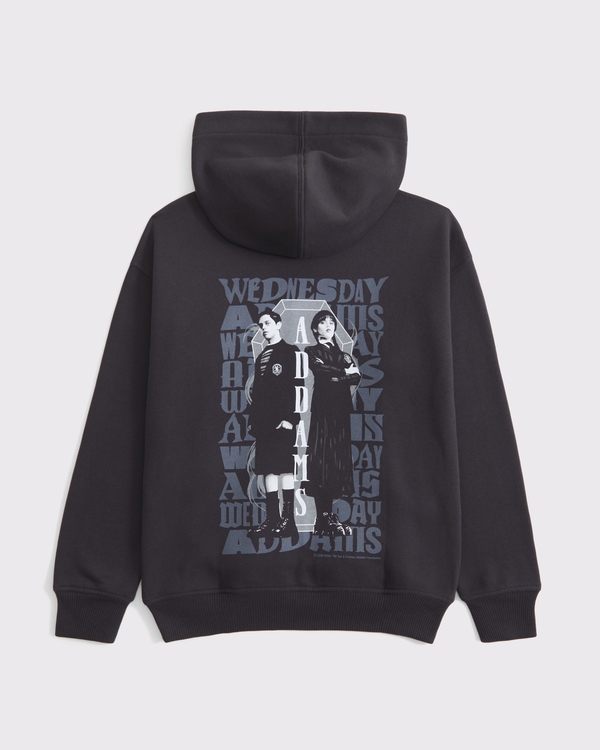 oversized wednesday graphic popover hoodie