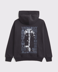 oversized wednesday graphic popover hoodie