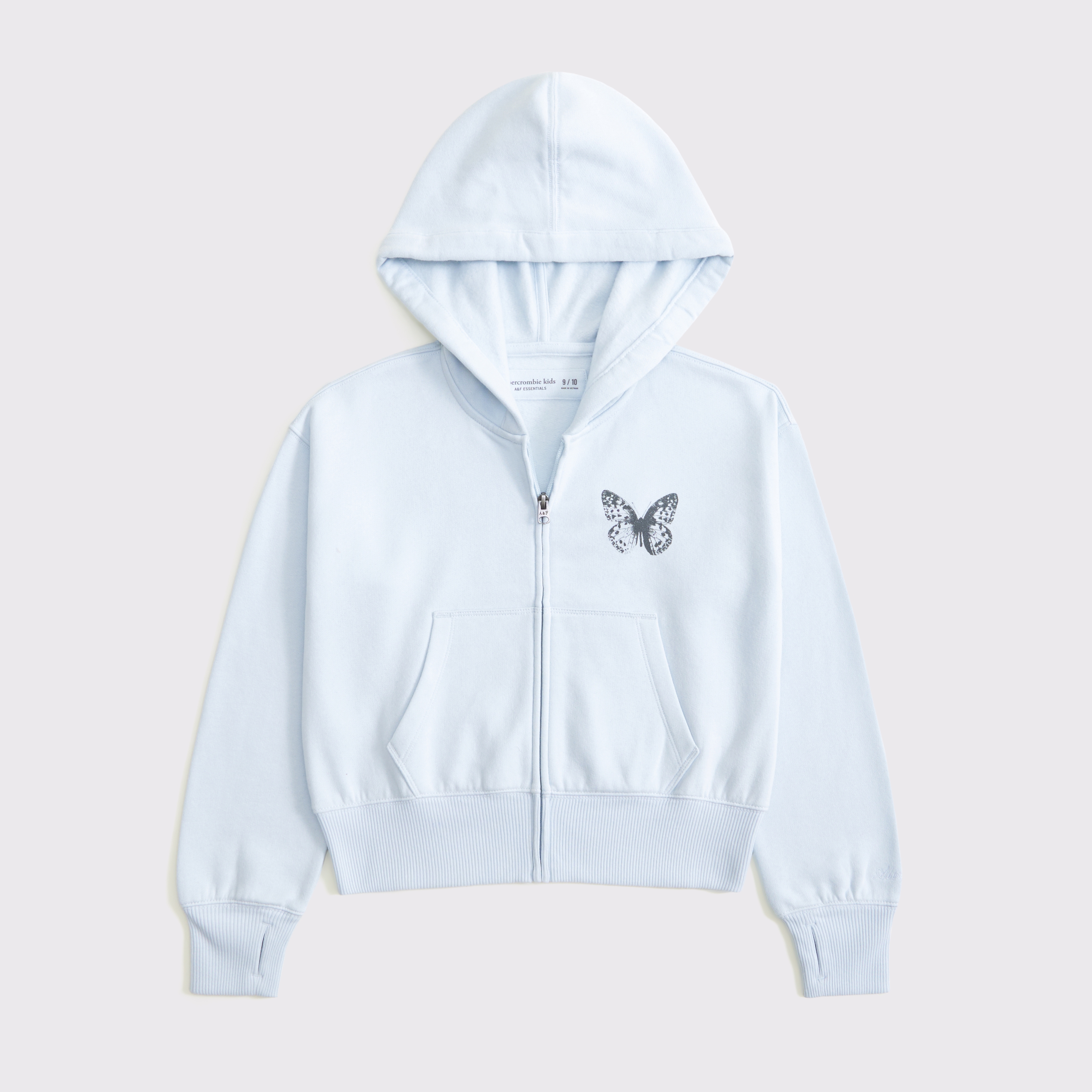 Abercrombie & Fitch Kids' Graphic Full-zip Hoodie In White