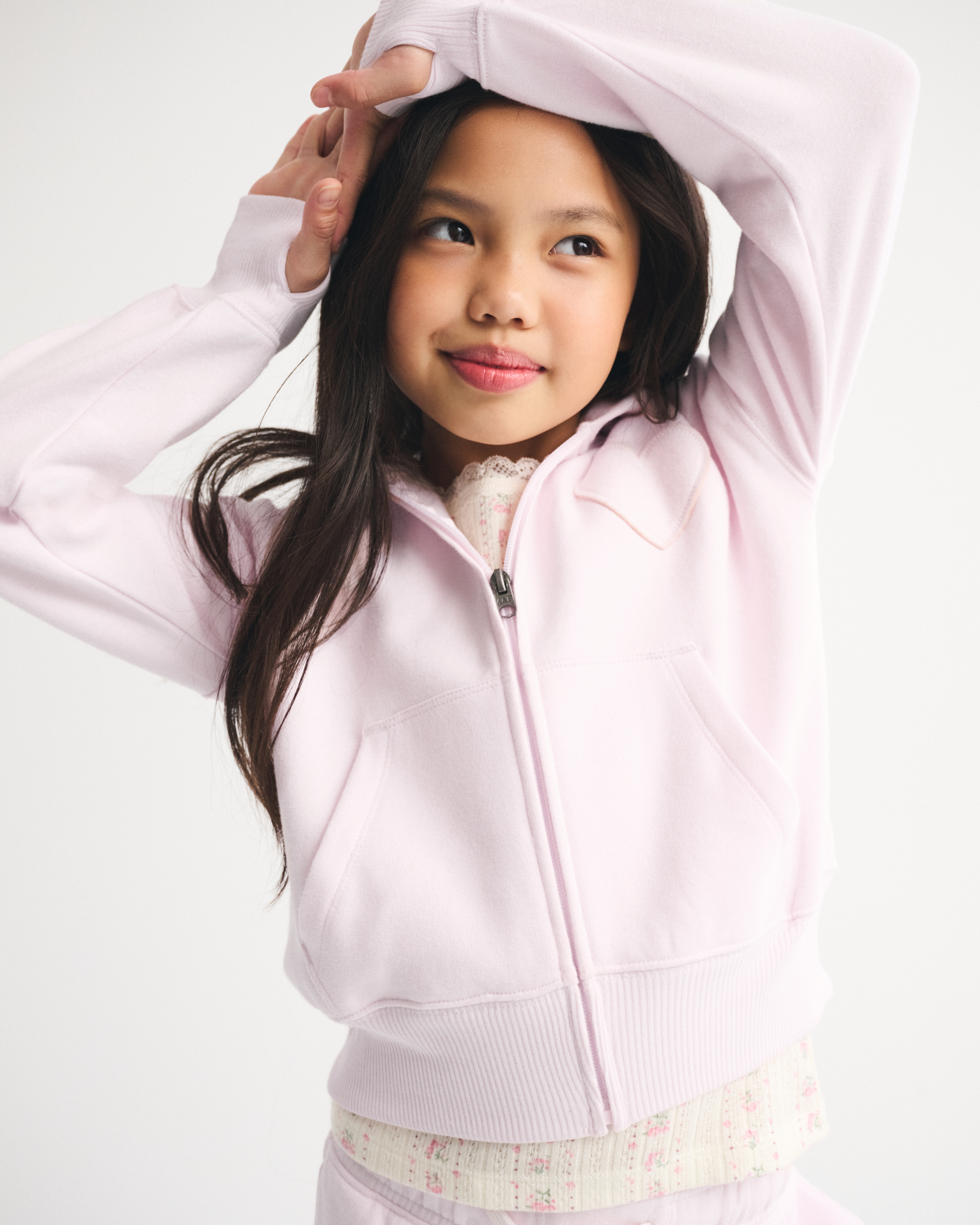 Abercrombie & Fitch Kids' Essential Full-zip Hoodie In Pink