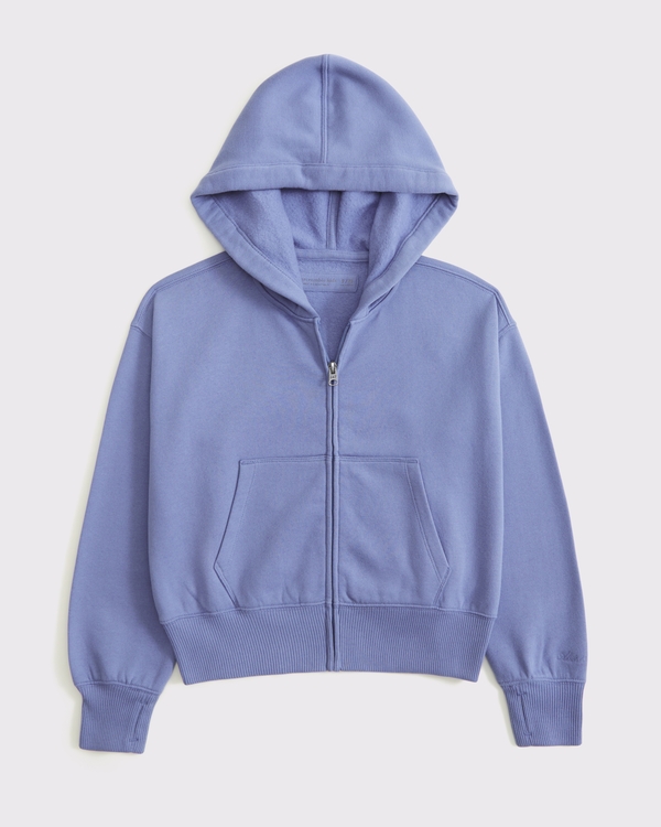 essential full-zip hoodie, Blue view 1