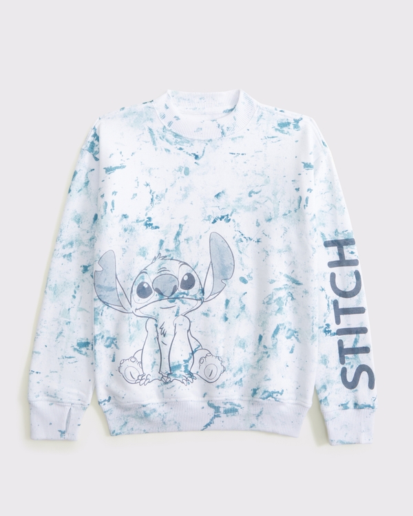 lilo & stitch graphic crew sweatshirt, White Pattern view 1