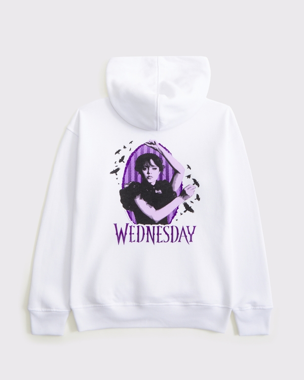 legging-friendly wednesday graphic popover hoodie, White view 1