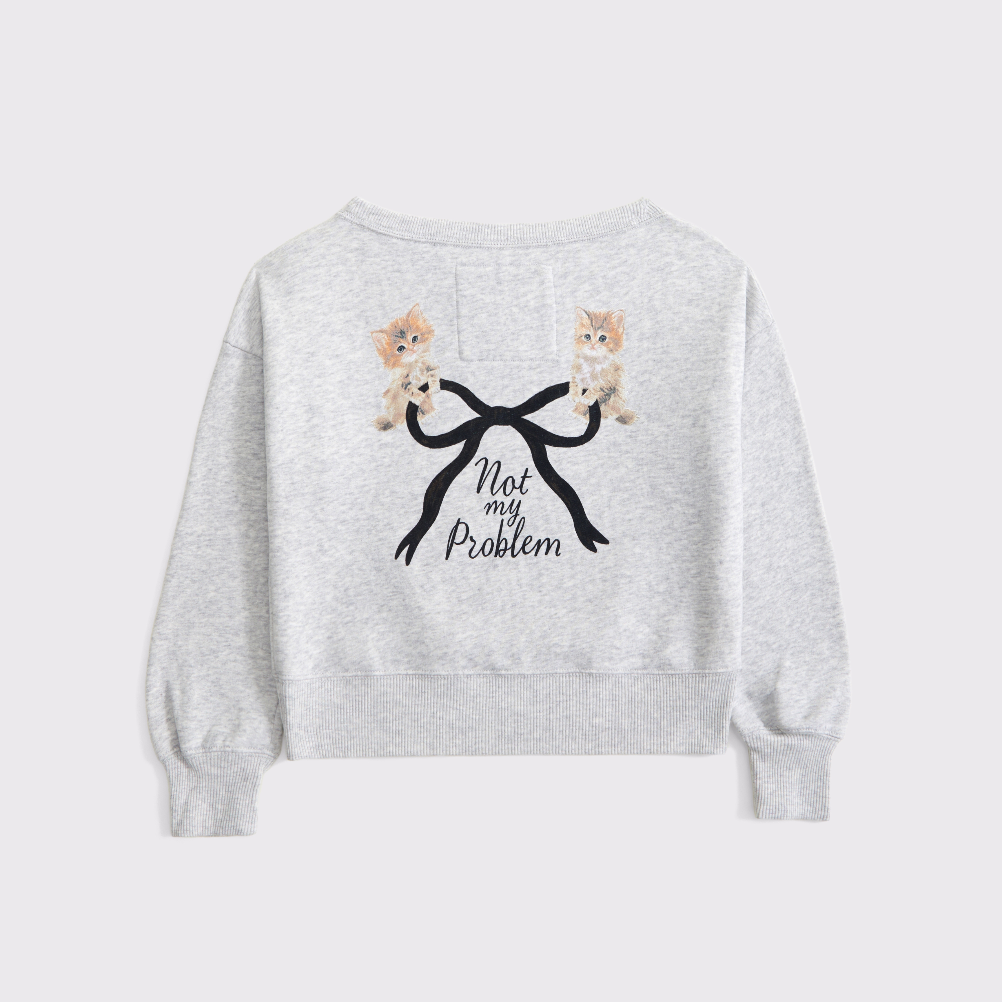 Abercrombie & Fitch Kids' Off-the-shoulder Graphic Crew Sweatshirt In Gray