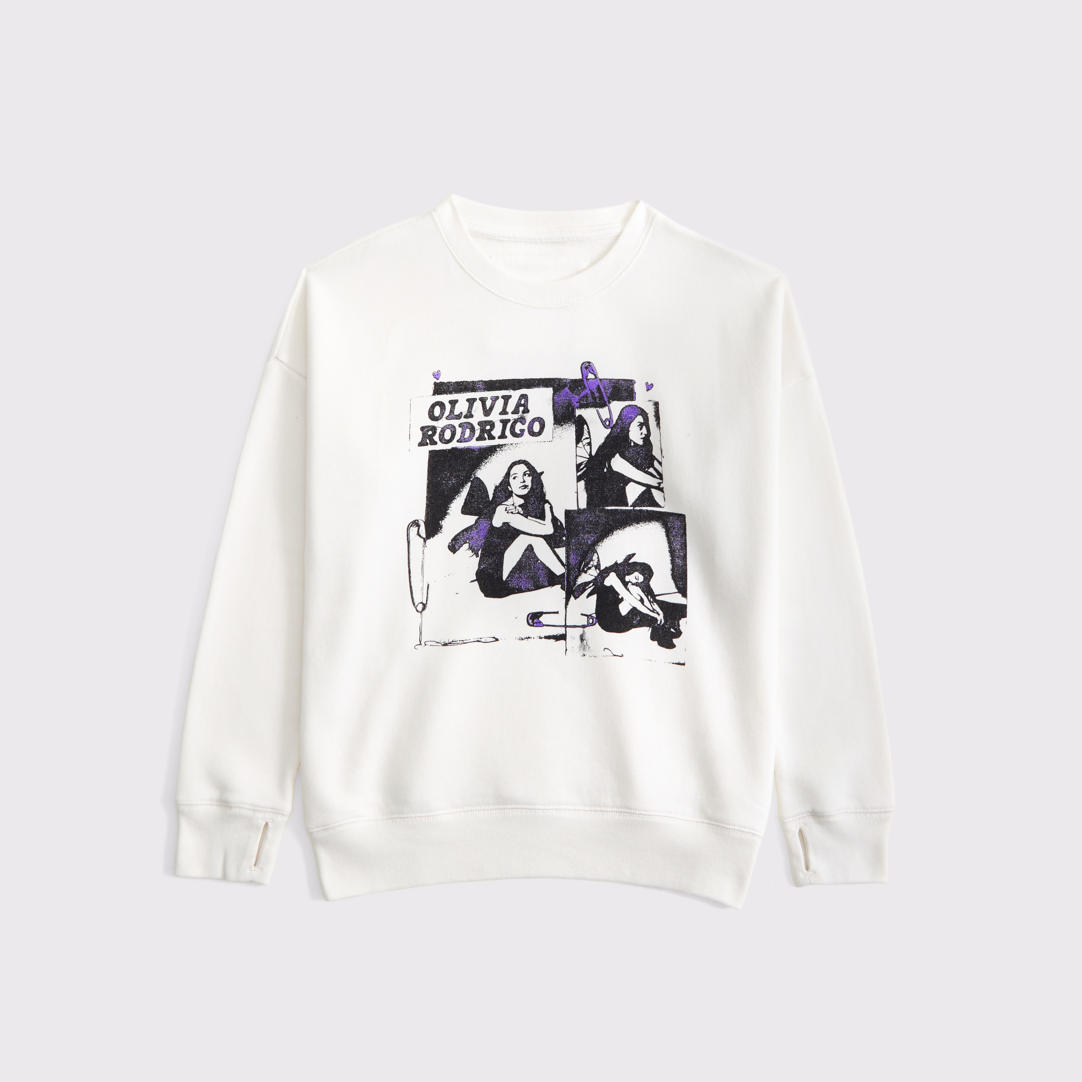 Abercrombie & Fitch Kids' Legging-friendly Olivia Rodrigo Graphic Crew Sweatshirt In White