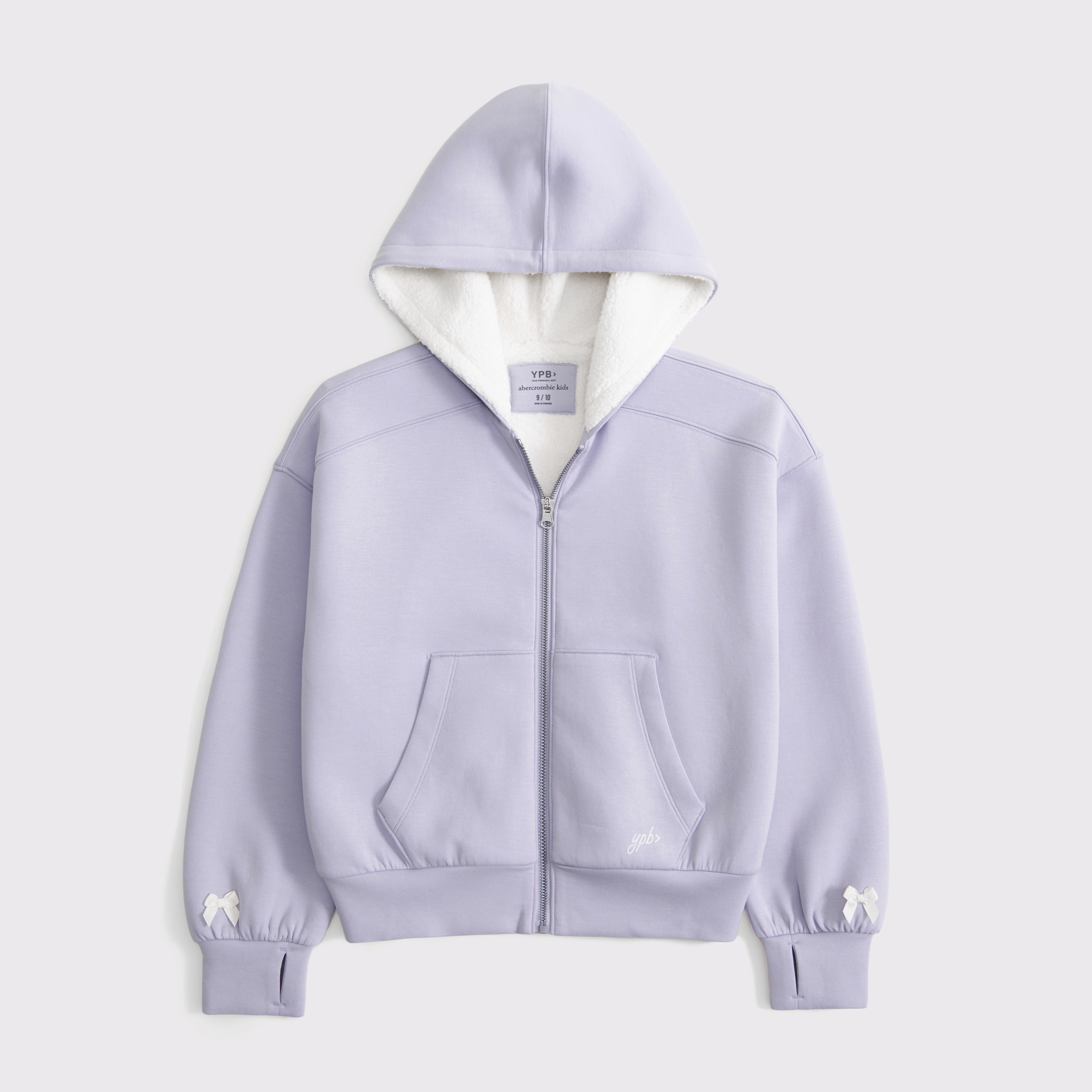 Abercrombie & Fitch Kids' Ypb Neoknit Cozy-lined Full-zip Hoodie In White