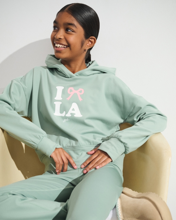 ypb graphic logo popover hoodie, Dark Sage view 1