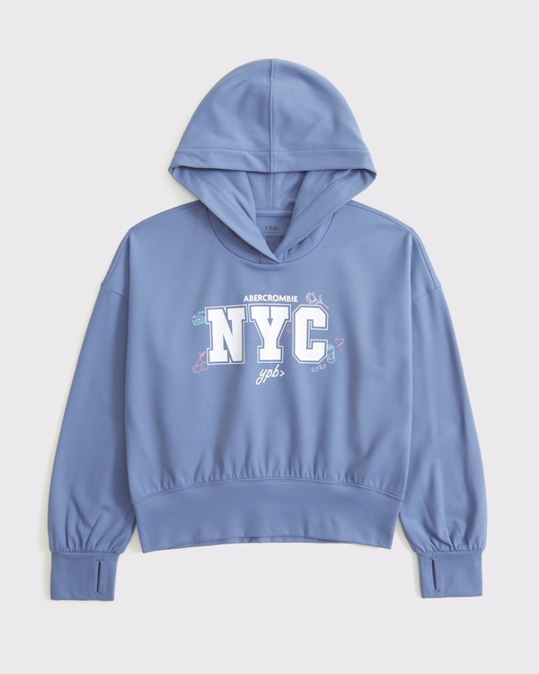 ypb graphic logo popover hoodie, Blue view 1