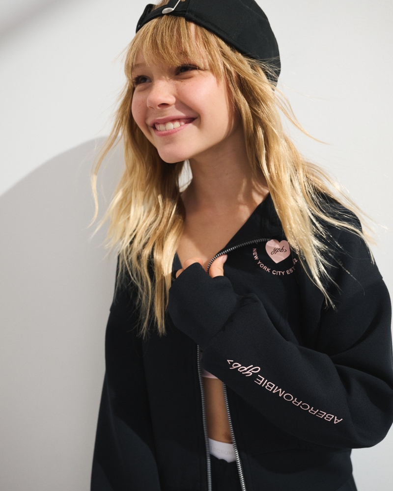 ypb neoknit graphic logo full-zip hoodie