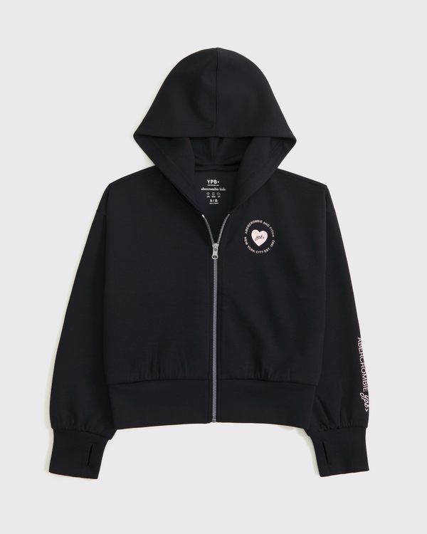 ypb neoknit graphic logo full-zip hoodie, Black view 2