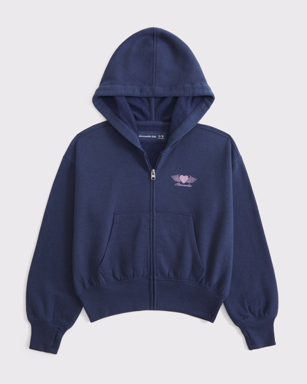 graphic full-zip hoodie, Sapphire view 1