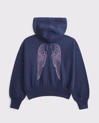 graphic full-zip hoodie
