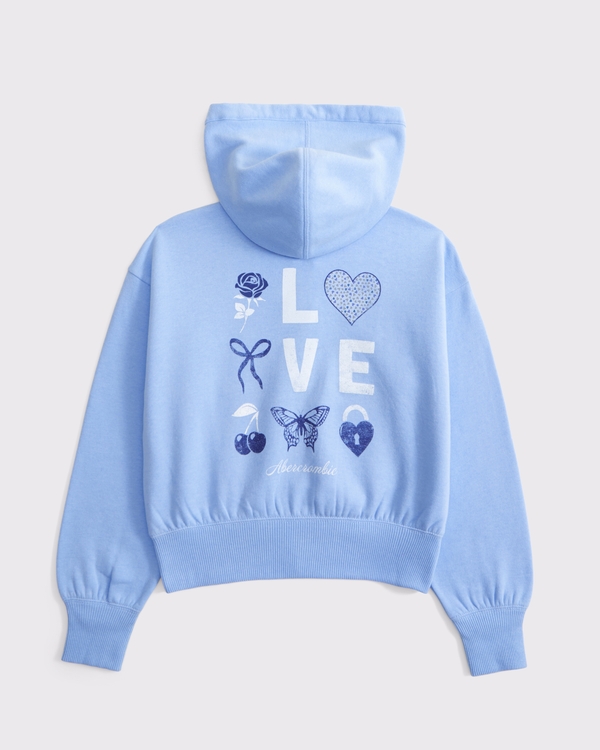 graphic full-zip hoodie, Light Blue view 2