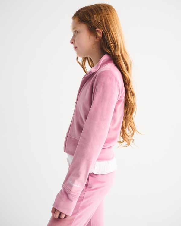 logo velour full-zip sweatshirt