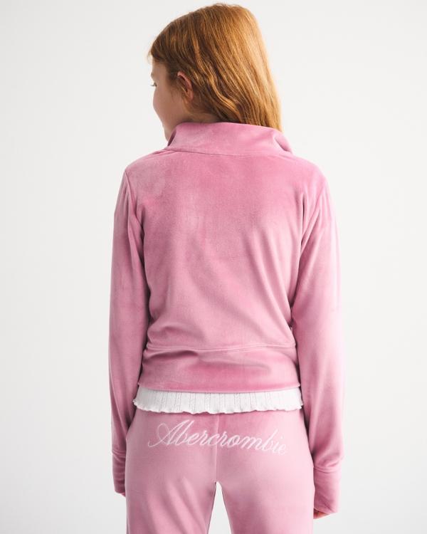 logo velour full-zip sweatshirt