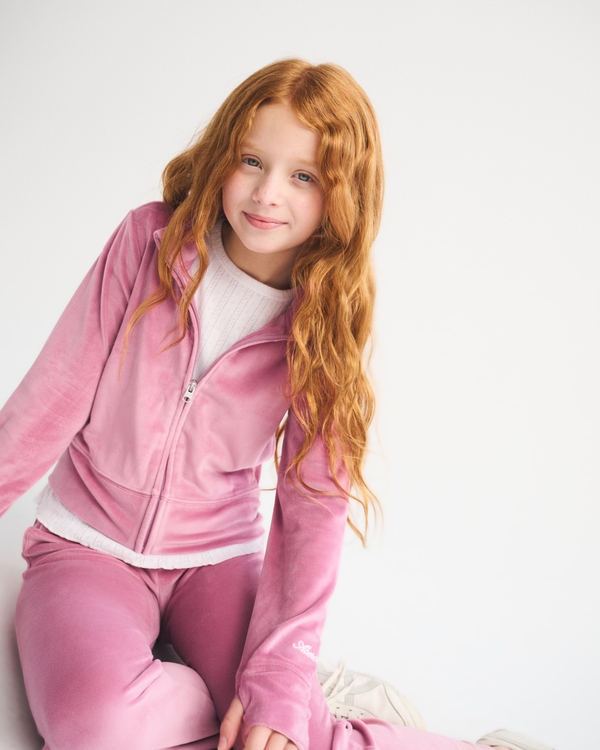 logo velour full-zip sweatshirt