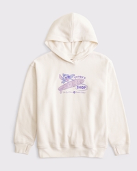 oversized lilo & stitch graphic popover hoodie