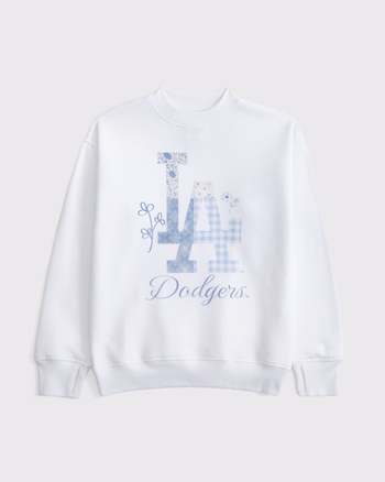 longer-length los angeles dodgers graphic crew sweatshirt from Abercrombie & Fitch - $50.96