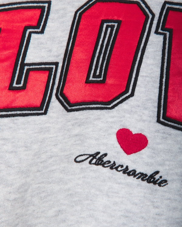 legging-friendly graphic popover hoodie, Light Gray view 2