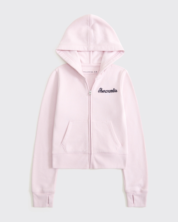 slim logo full-zip hoodie, Light Pink view 1