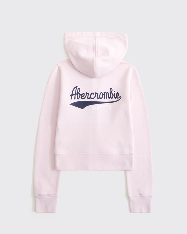 slim logo full-zip hoodie, Light Pink view 2