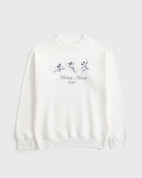 longer-length mickey mouse graphic crew sweatshirt