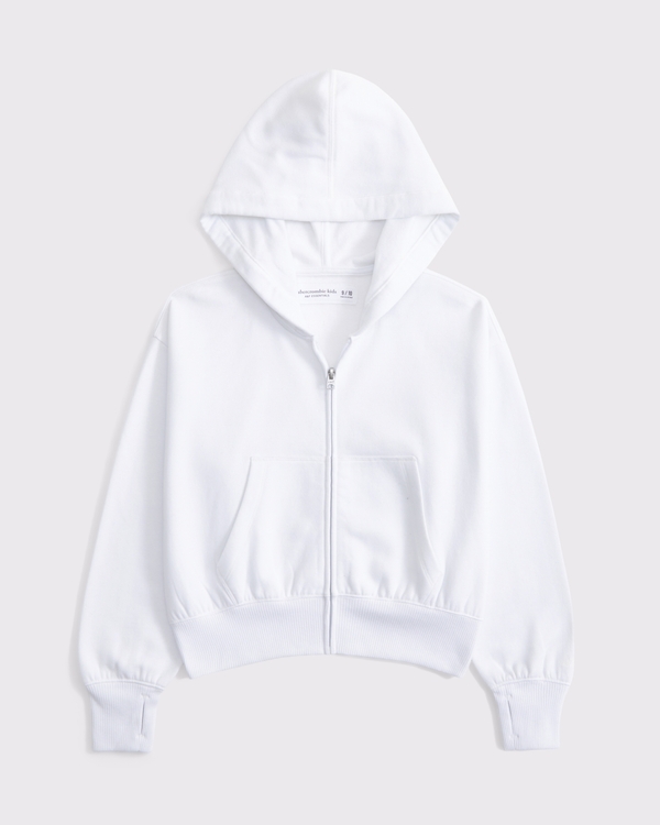 essential full-zip hoodie, White view 1