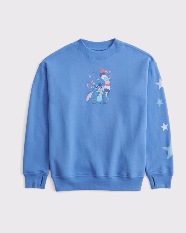 stitch graphic sweatshirt, French Blue view 1