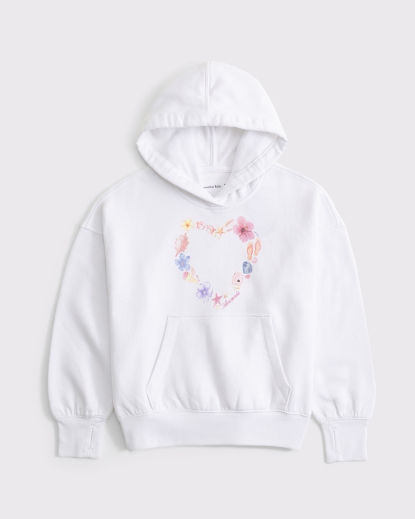 graphic popover hoodie, White view 1