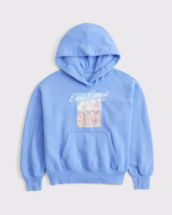 graphic popover hoodie, Forget Me Not Blue view 1