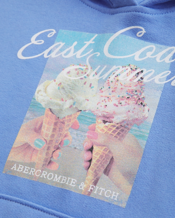 graphic popover hoodie, Forget Me Not Blue view 2