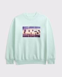 longer-length graphic logo crew sweatshirt