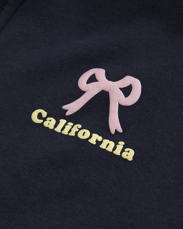 oversized graphic logo full-zip hoodie, Navy view 2