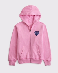 sudadera extragrande con capucha con estampa de logo y cremallera completa