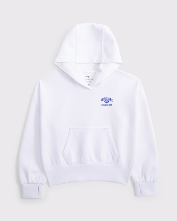 ypb logo popover hoodie, White view 1