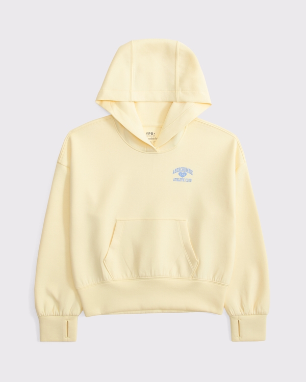 ypb logo popover hoodie, Creamy Yellow view 1