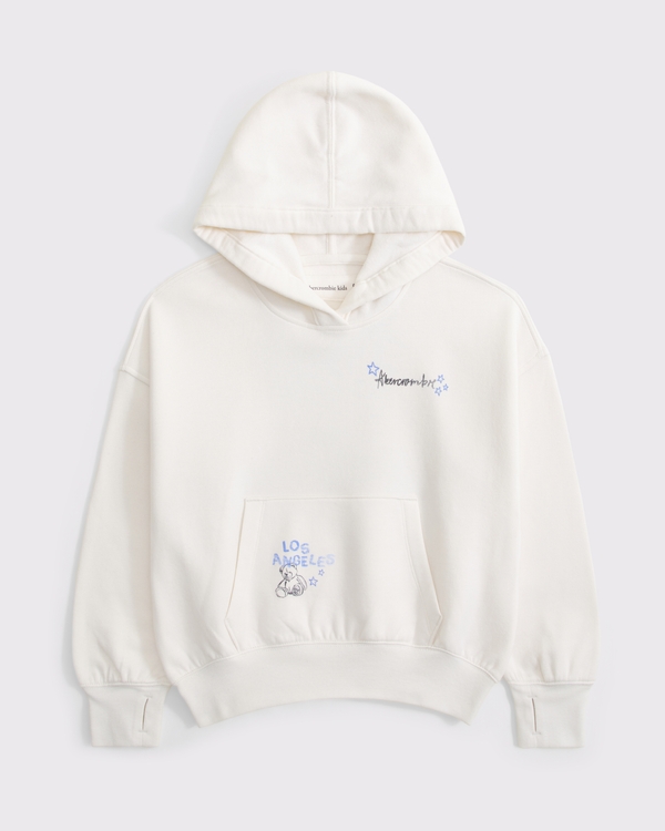 logo popover hoodie, Cream view 2