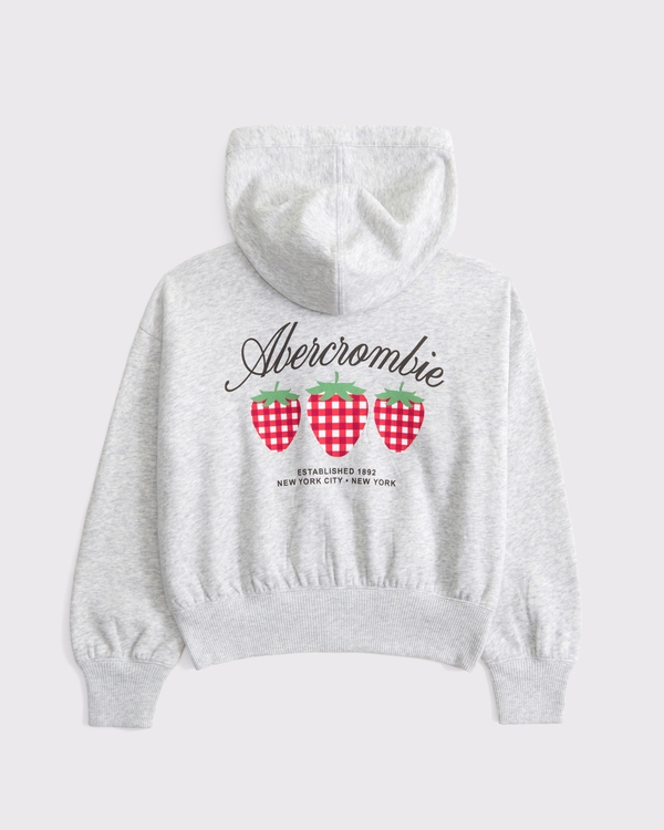 graphic full-zip hoodie, Light Gray view 2