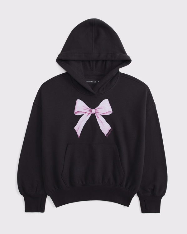 oversized graphic popover hoodie, Dark Gray view 1