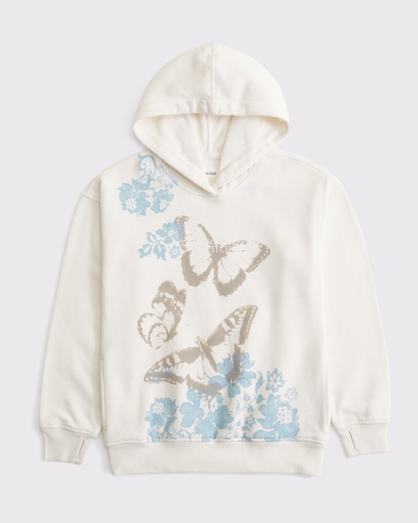 graphic logo hoodie, Cream view 1