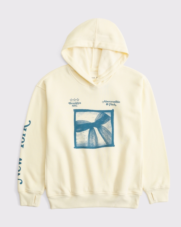 graphic logo hoodie, Light Yellow view 1
