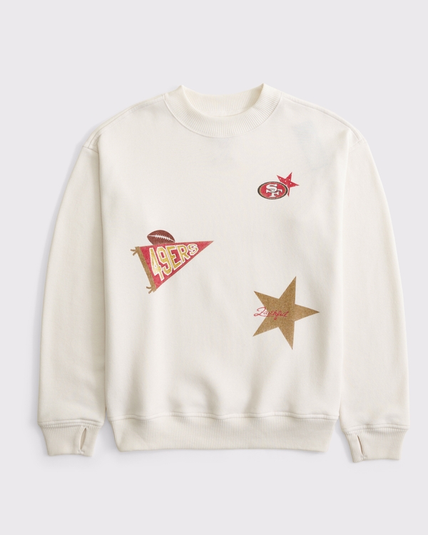 kids san francisco 49ers crew sweatshirt, Cream - 49ers view 1