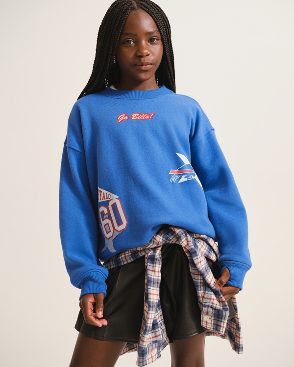 kids bills graphic sweatshirt, Blue - Bills view 1