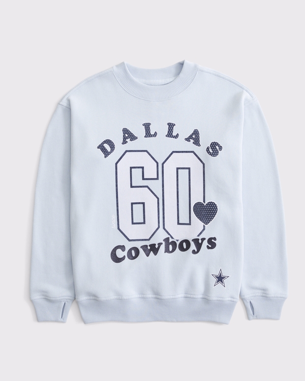 kids dallas cowboys crew sweatshirt, Light Blue - Cowboys view 1