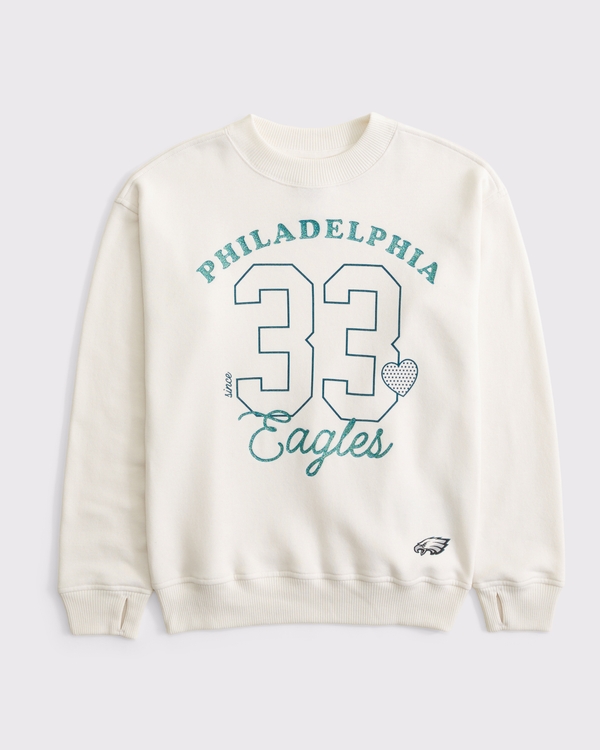 kids philadelphia eagles crew sweatshirt, Cream - Eagles view 1